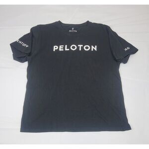 Peloton Cycling T-Shirt Adult‎ Large. 100 Century Club Black Excercise Tee